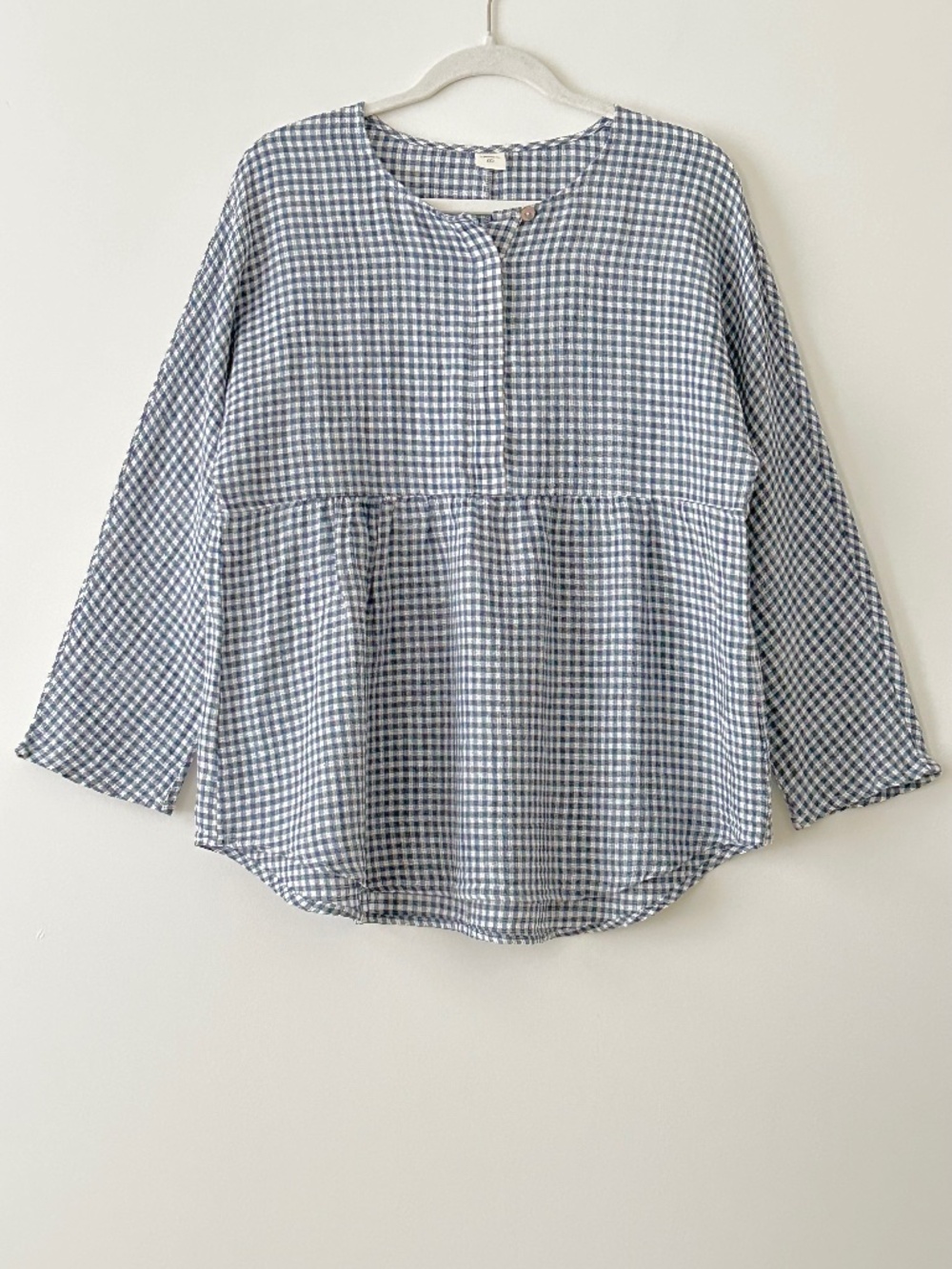 Lintico Linen-Cotton Caroline Gingham Top
